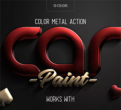 极品PS动作－3D金属文本(10种色调/含高清视频教程)：3D Color Metal - Photoshop Actio
